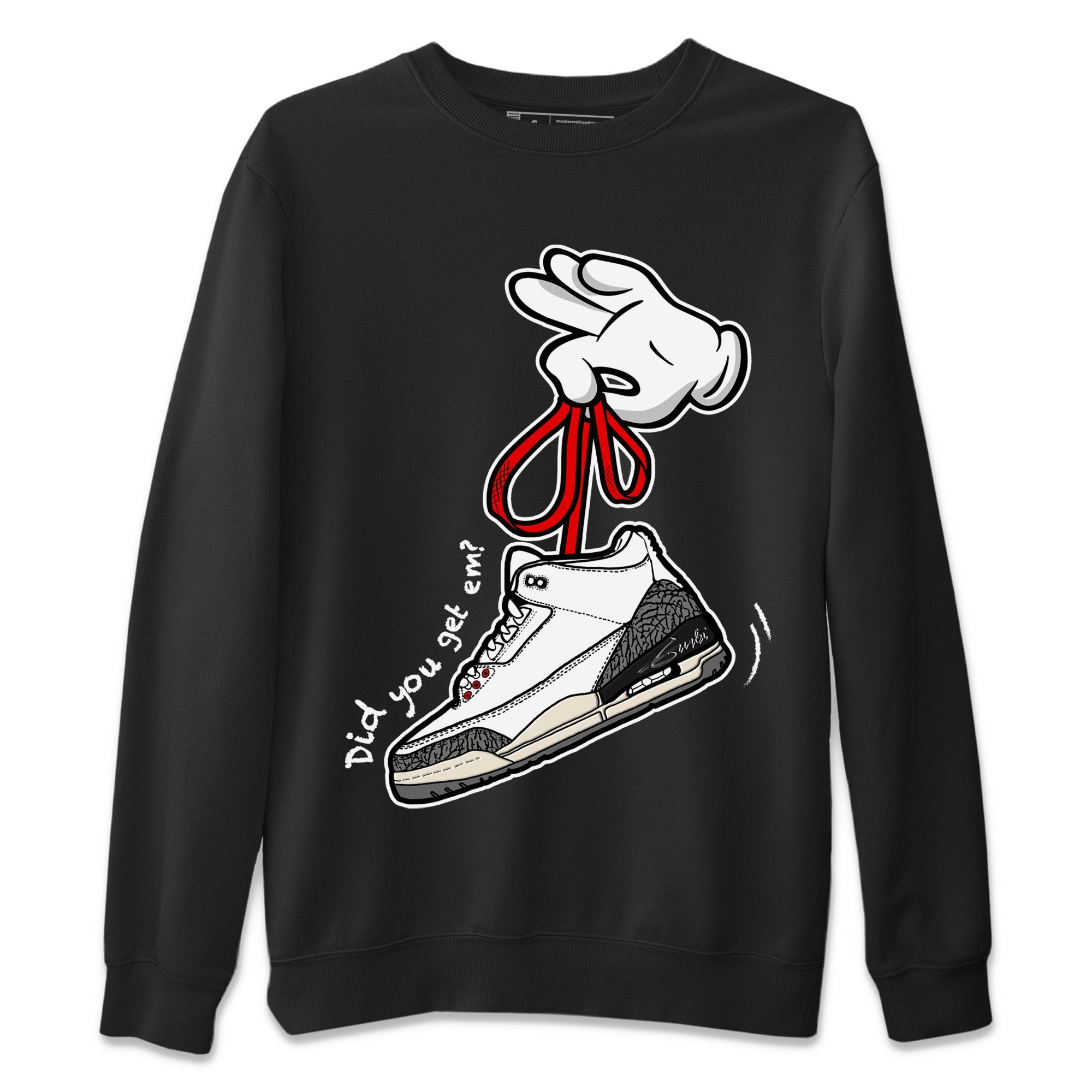 Cartoon Hands Unisex Sweater – Air Jordan 3 White Cement, Sneakers Matching Sweater