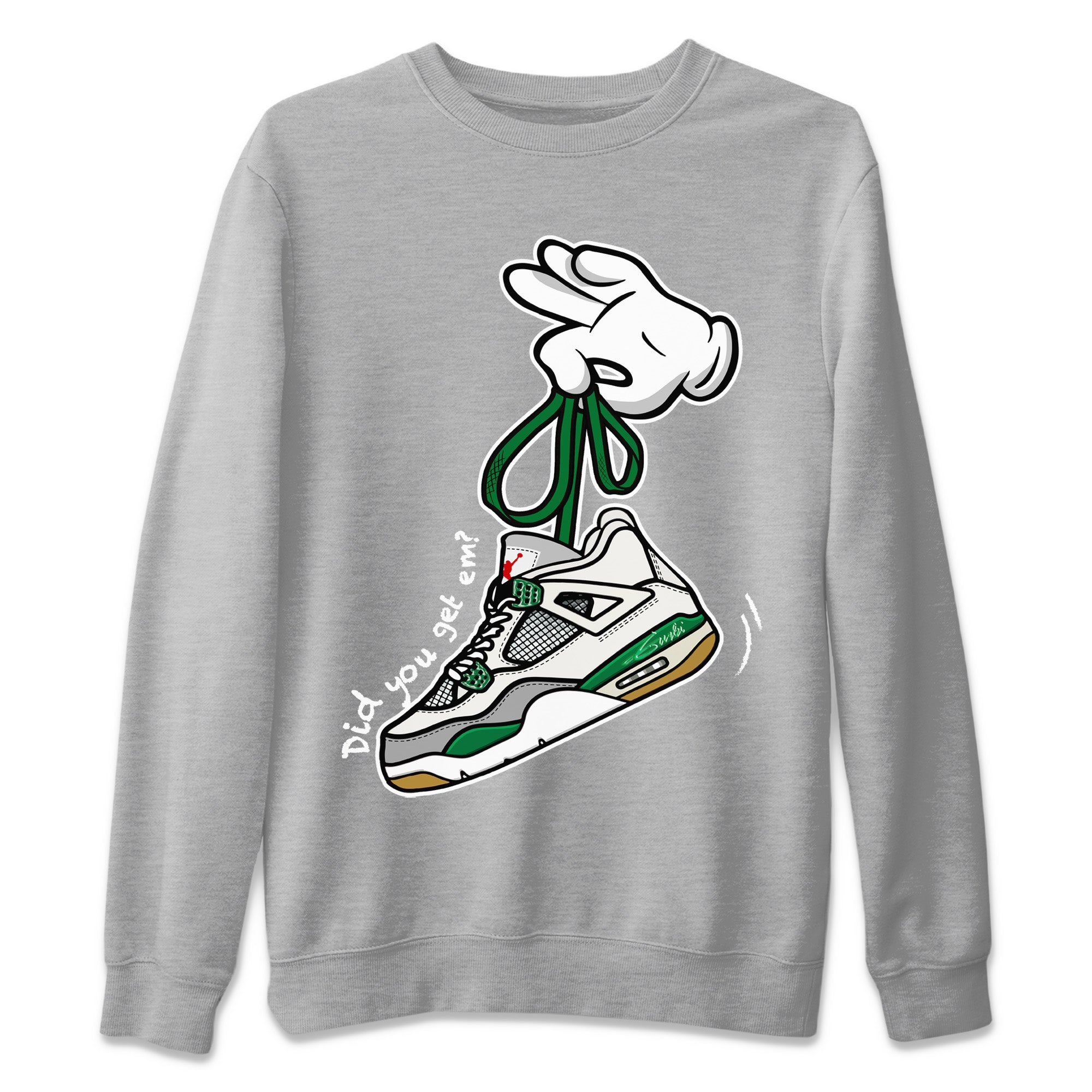 Cartoon Hands Unisex Sweater – Air Jordan 4 Pine Green, Sneakers Matching Sweater