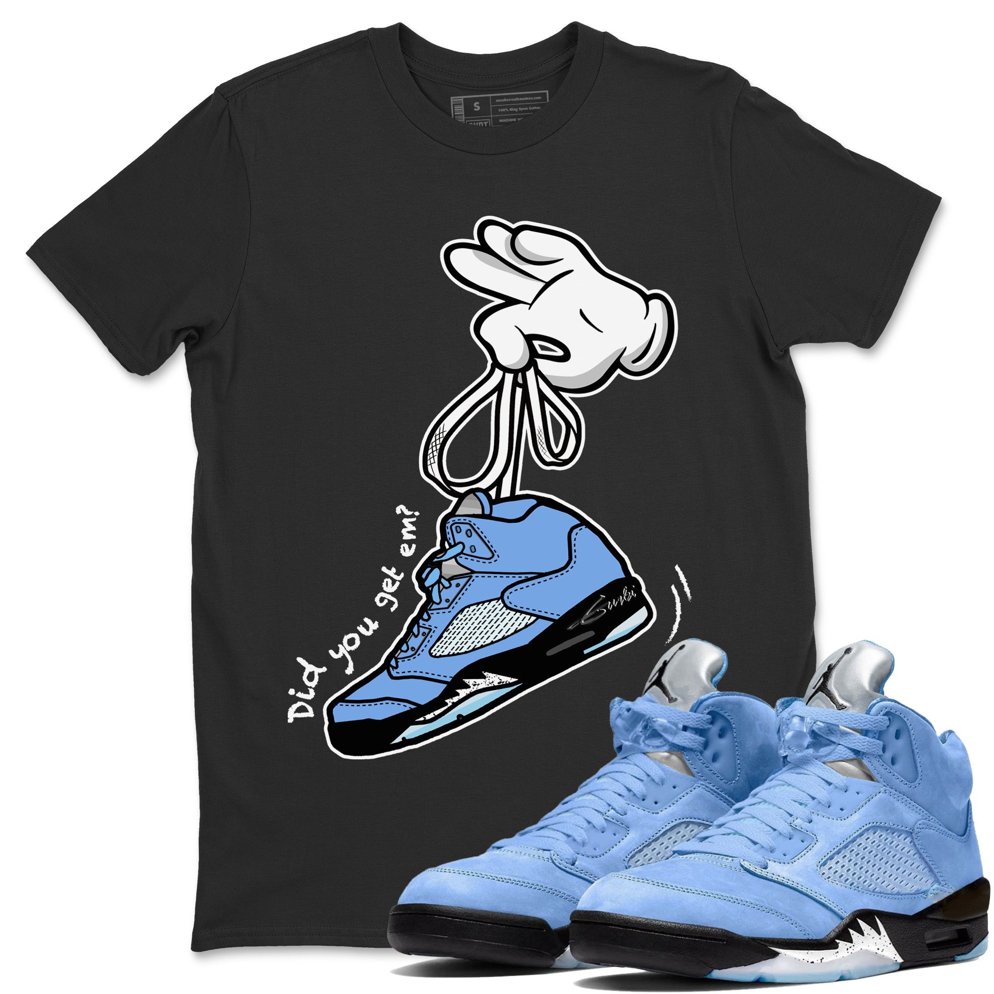Cartoon Hands Unisex Tshirt – Air Jordan 5 UNC