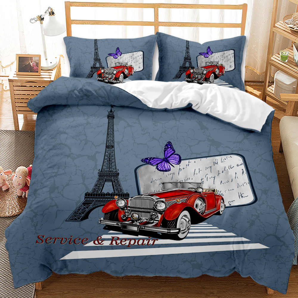 Cartoon Jeep Bedding Set 3D Printing Car Pattern Quilt Cover Sets Bedspread Cover Quilt Cover Duvet Covers
