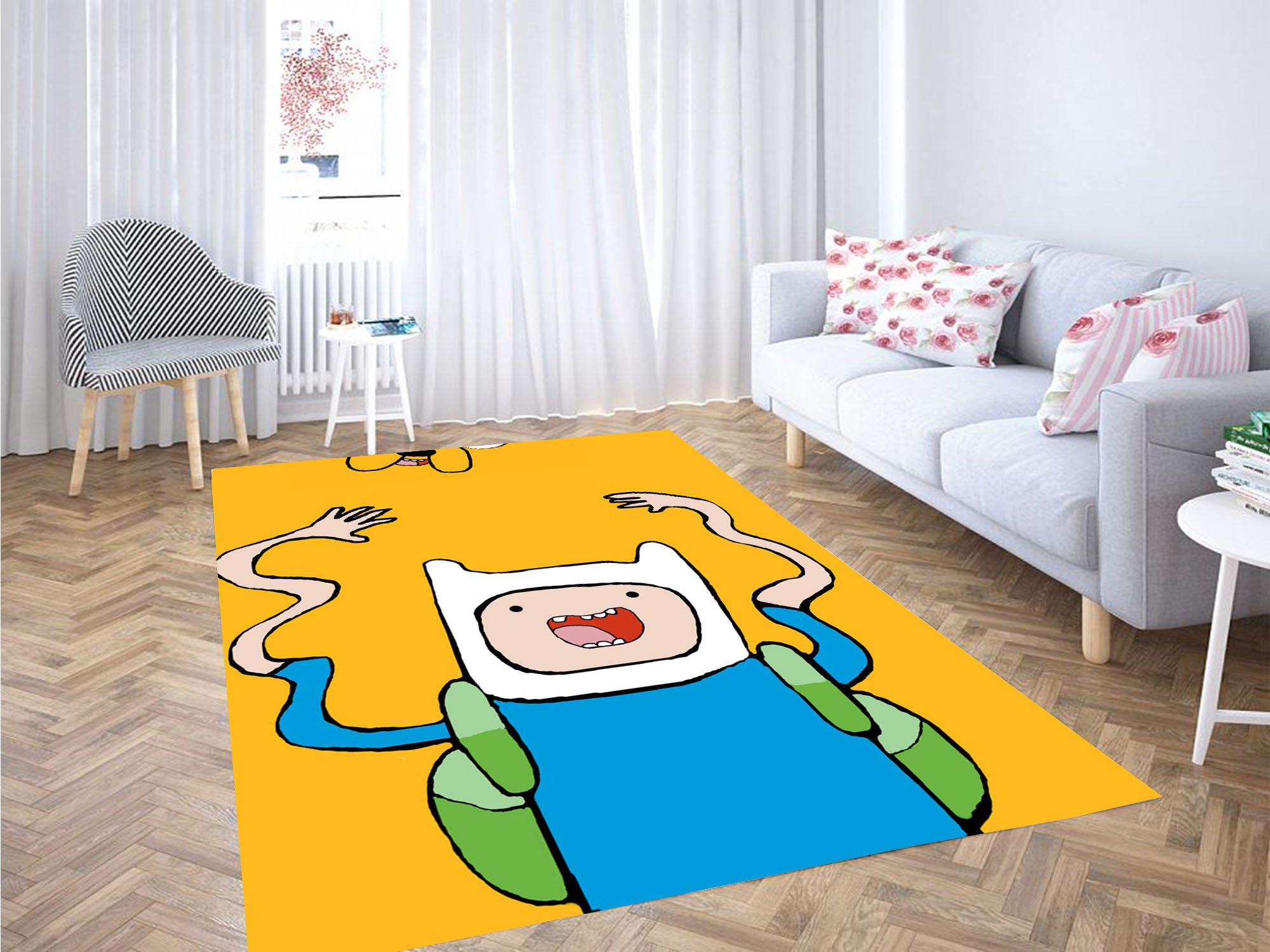 Cartoon Of Finn Adventure Time Carpet Rectangle Rug