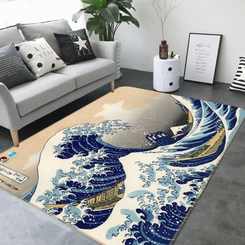 Cartoon Sea Waves Limited Edition Rectangle Rug