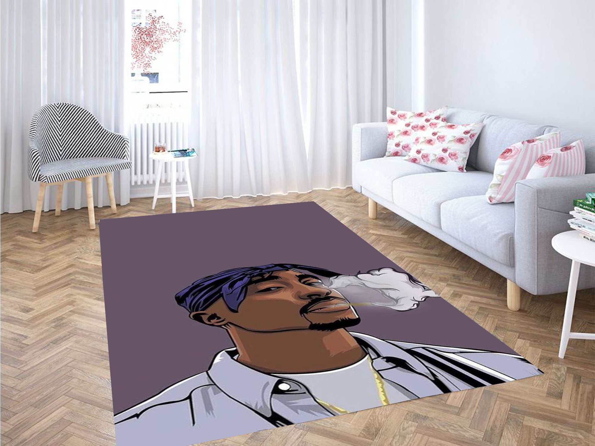 Cartoon Tupac Carpet Rectangle Rug
