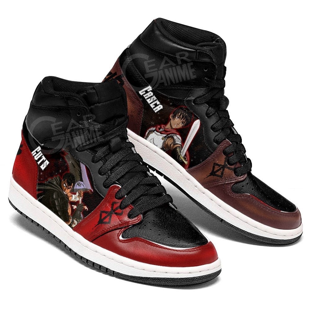Casca and Guts JD1s Sneakers Berserk Anime Shoes For Fans, Air Jordan Hightop