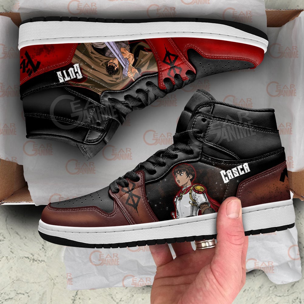 Casca and Guts JD1s Sneakers Berserk Anime Shoes For Fans, Air Jordan Hightop