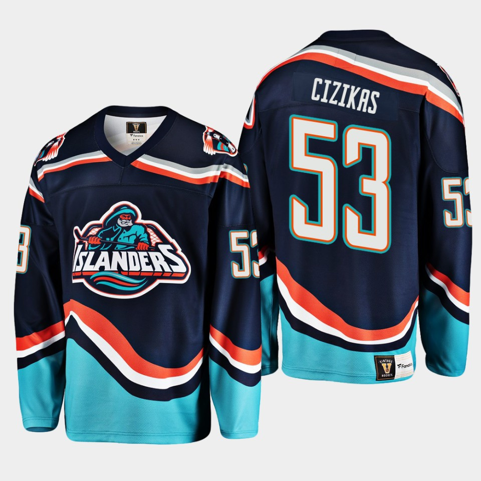 Casey Cizikas 53 New York Islanders Navy Reverse Retro 2.0 Stitched Jersey 2022-23