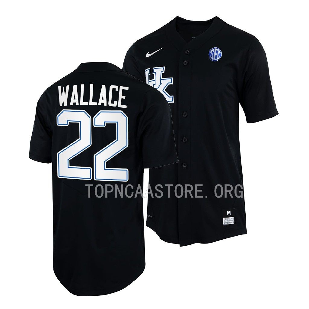 Cason Wallace Kentucky Wildcats #22 Black Shirt Full-Button Jersey