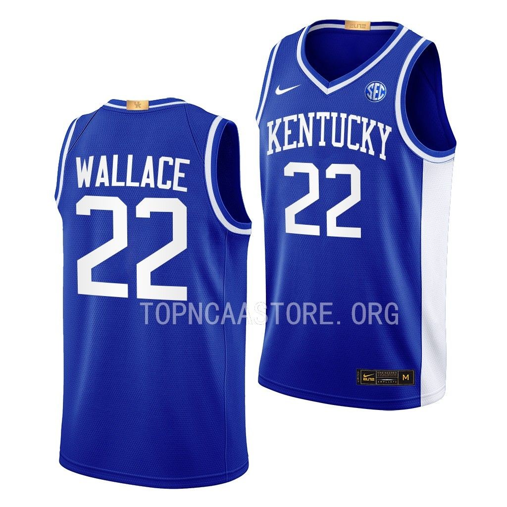 Cason Wallace Kentucky Wildcats #22 Royal Throwback Jersey 2022-23 Go Big Blue