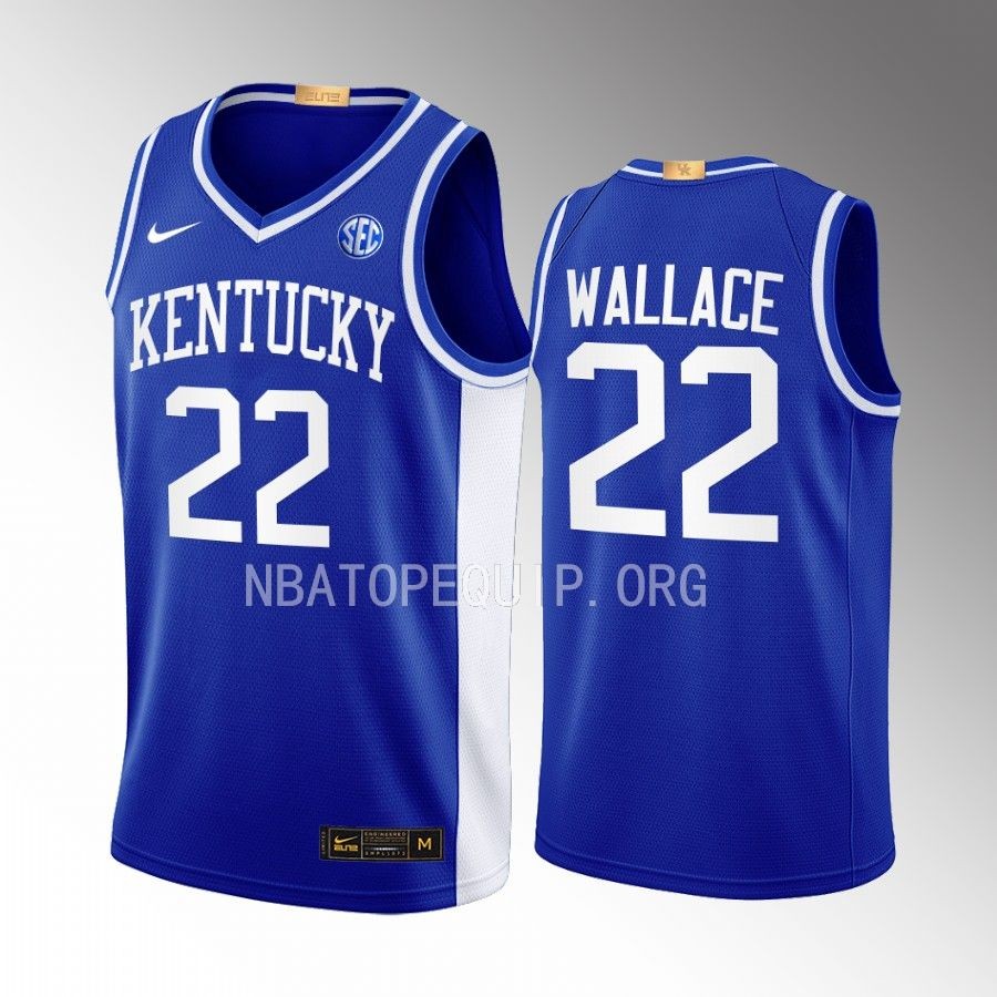 Cason Wallace Kentucky Wildcats Royal Jersey 2022-23 Throwback Go Big Blue