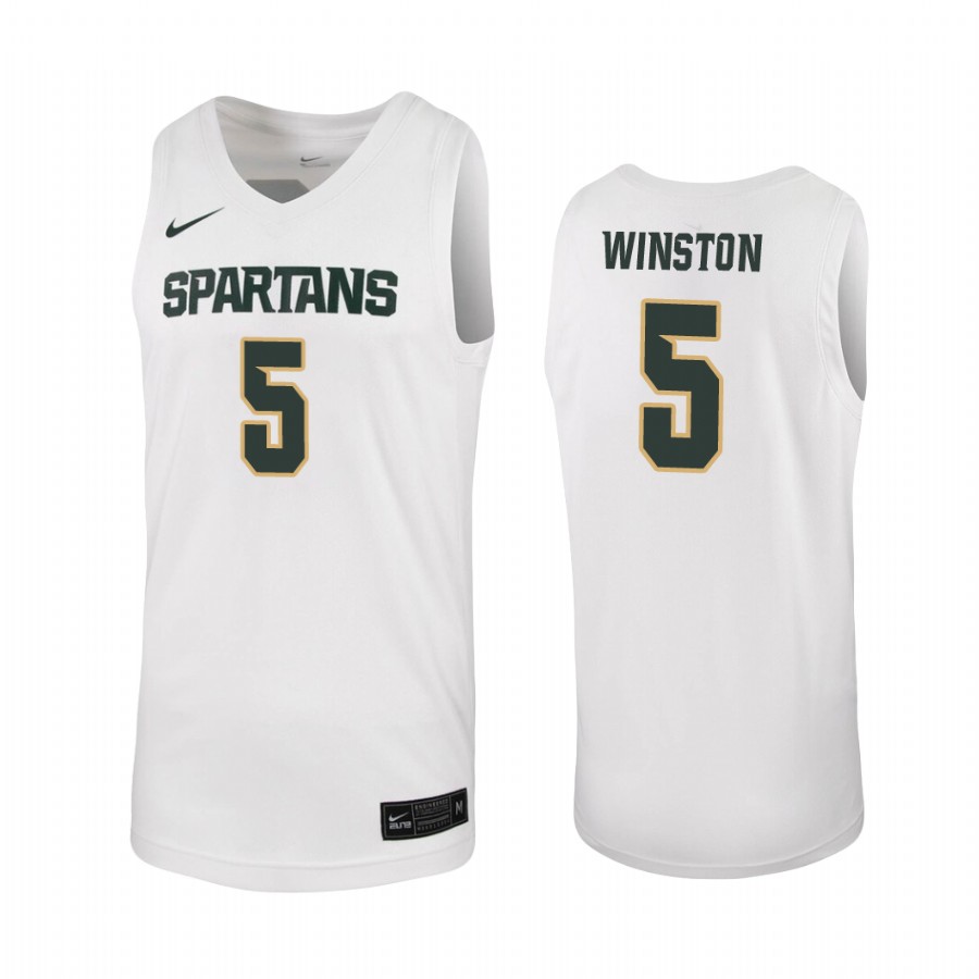 Cassius Winston Michigan State Spartans #5 College Jersey - White
