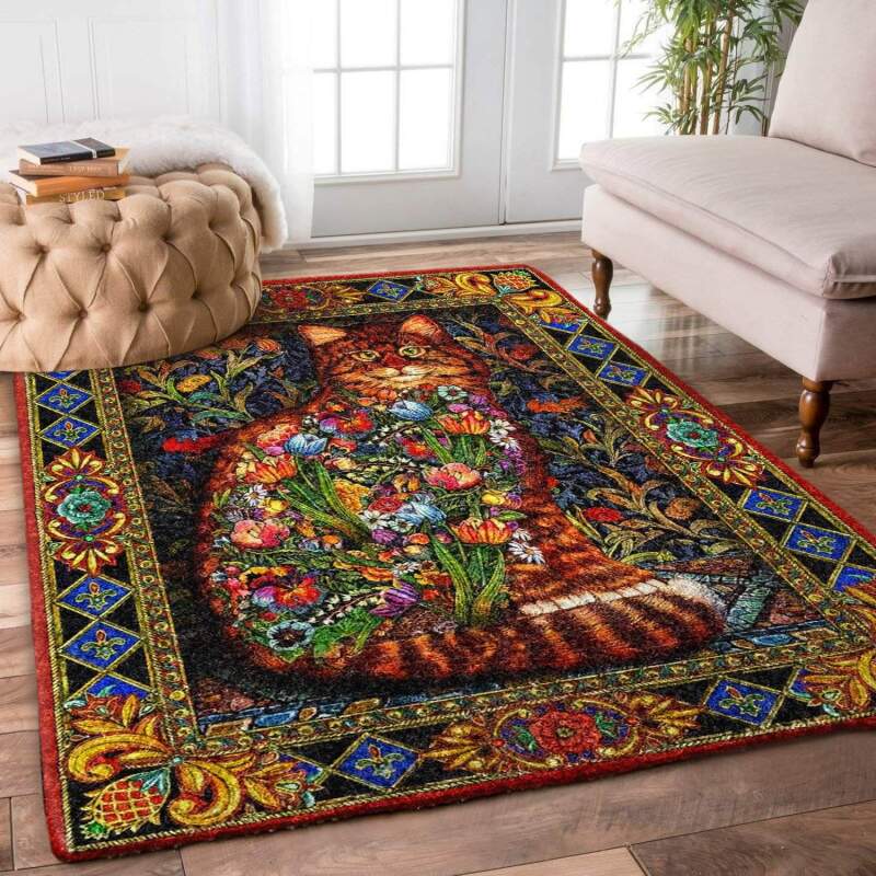 Cat And Flower Limited Edition Rectangle Rug