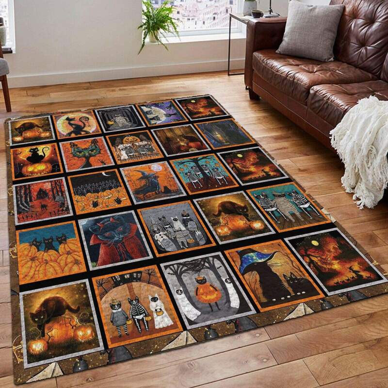 Cat And Halloween So Cool Rectangle Rug