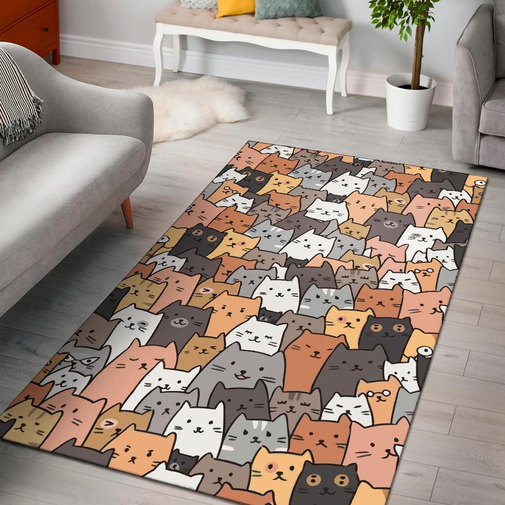 Cat Art Pattern Area Rectangle Rug