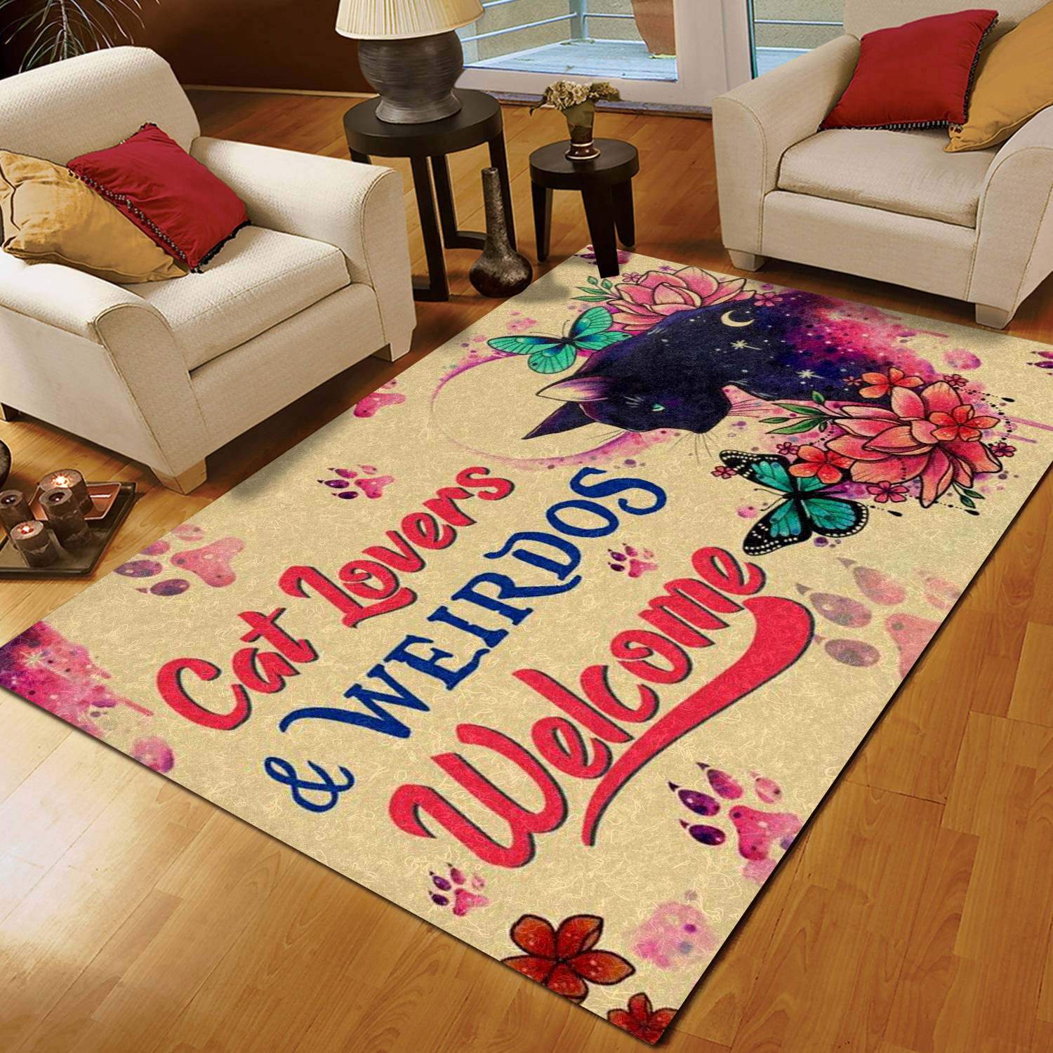 Cat Butterfly Limited Edition Rectangle Rug