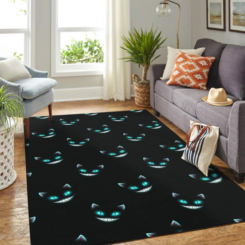 Cat Creepy Face Blue Eyes Carpet Rectangle Rug