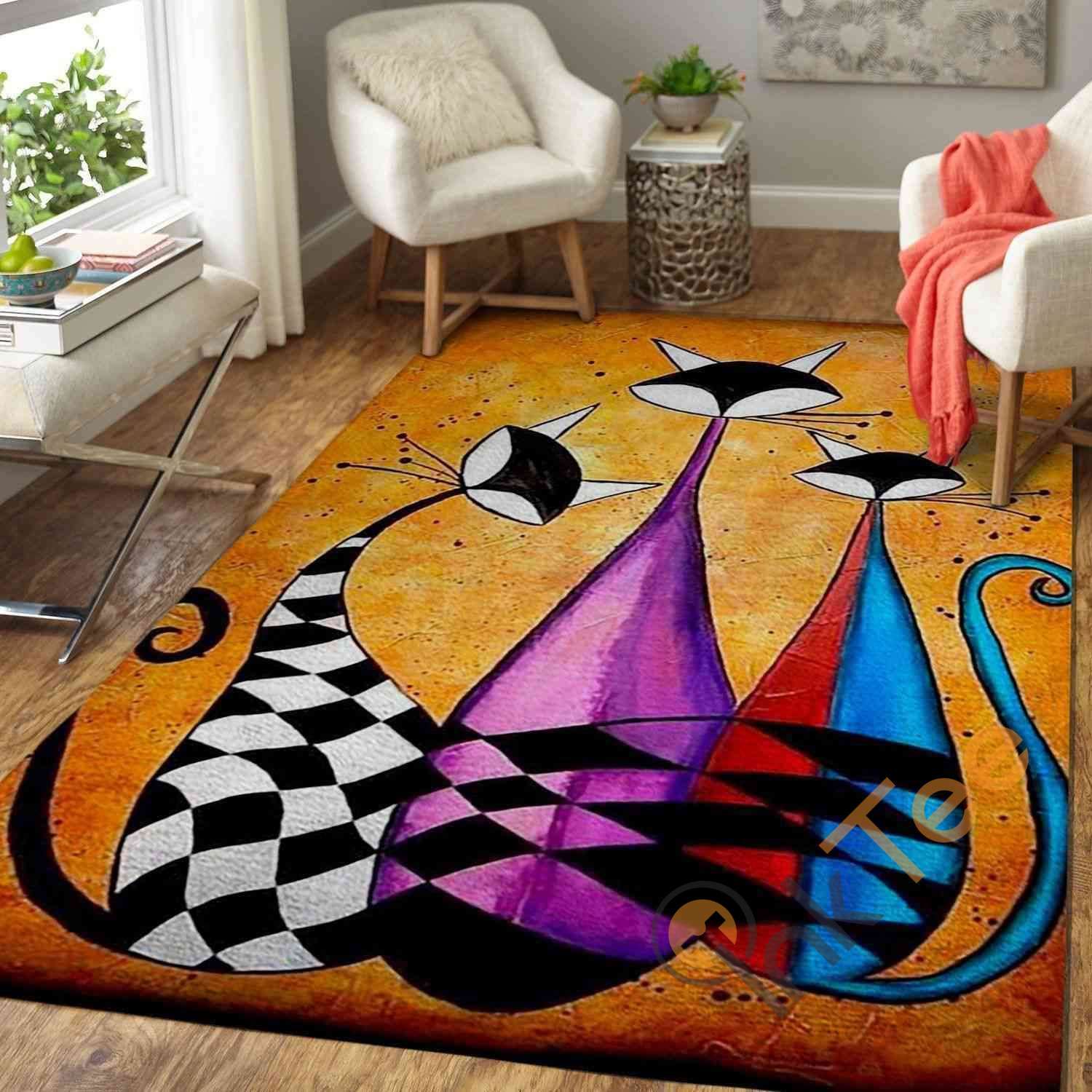 Cat Family Cat Lover Area Rectangle Rug