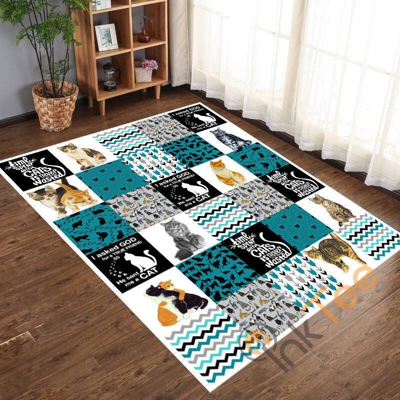 Cat Fleece Gift For Lovers Animal Living Room Bedroom Disney Lover Cozy Rectangle Rug
