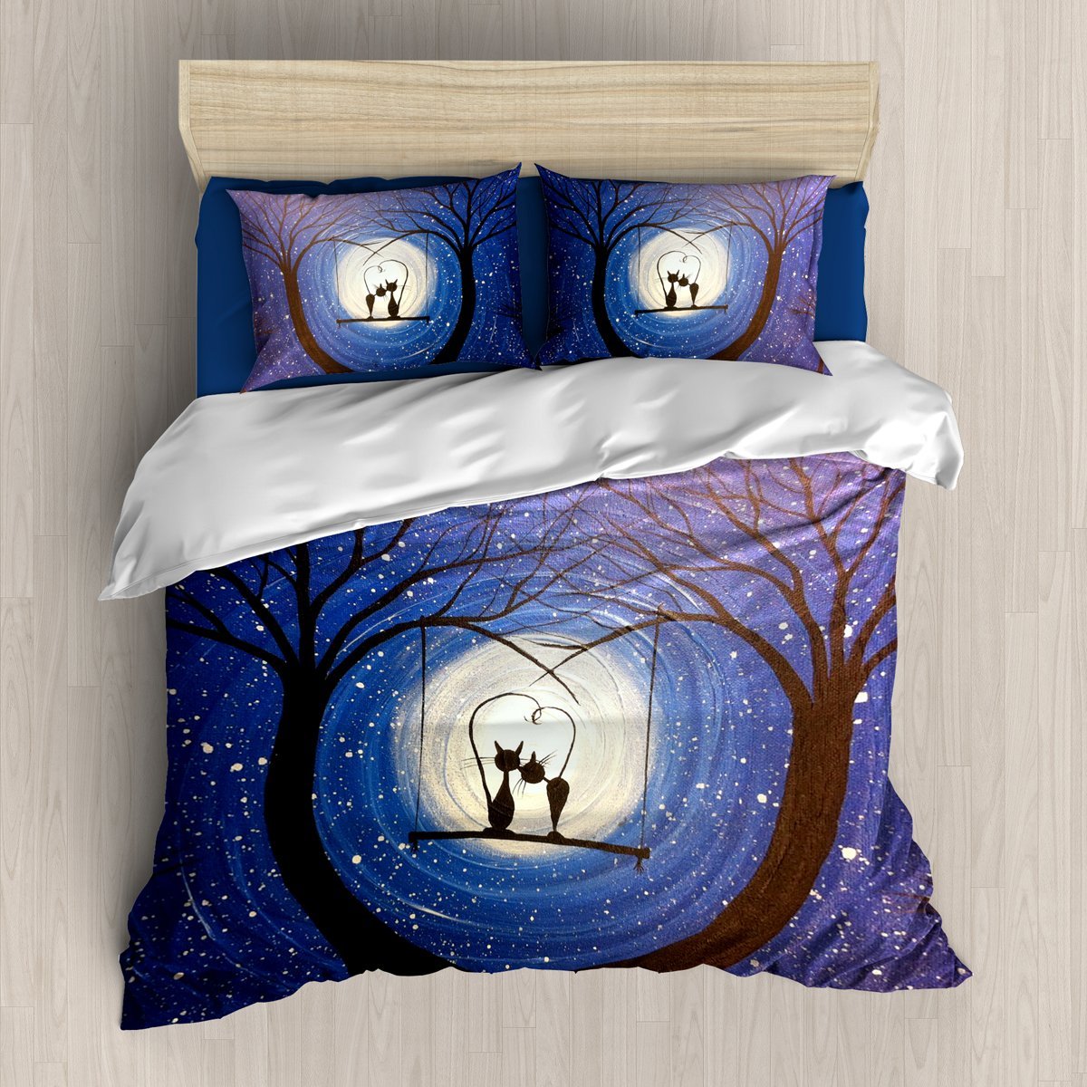 Cat Heart 3D Customized Duvet Cover Bedding Set
