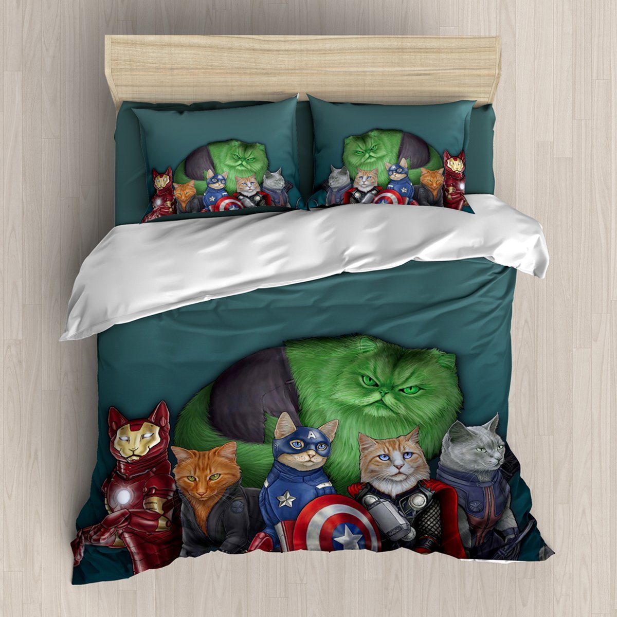 Cat Uperhero 3D Customized Duvet Cover Bedding Set