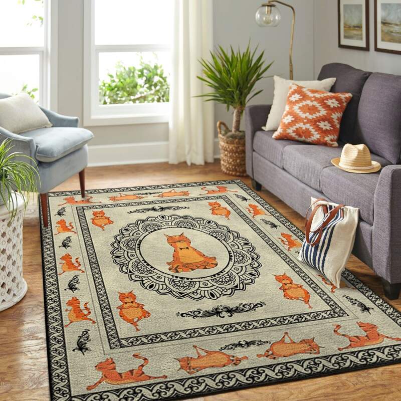 Cat Yoga Rectangle Rug