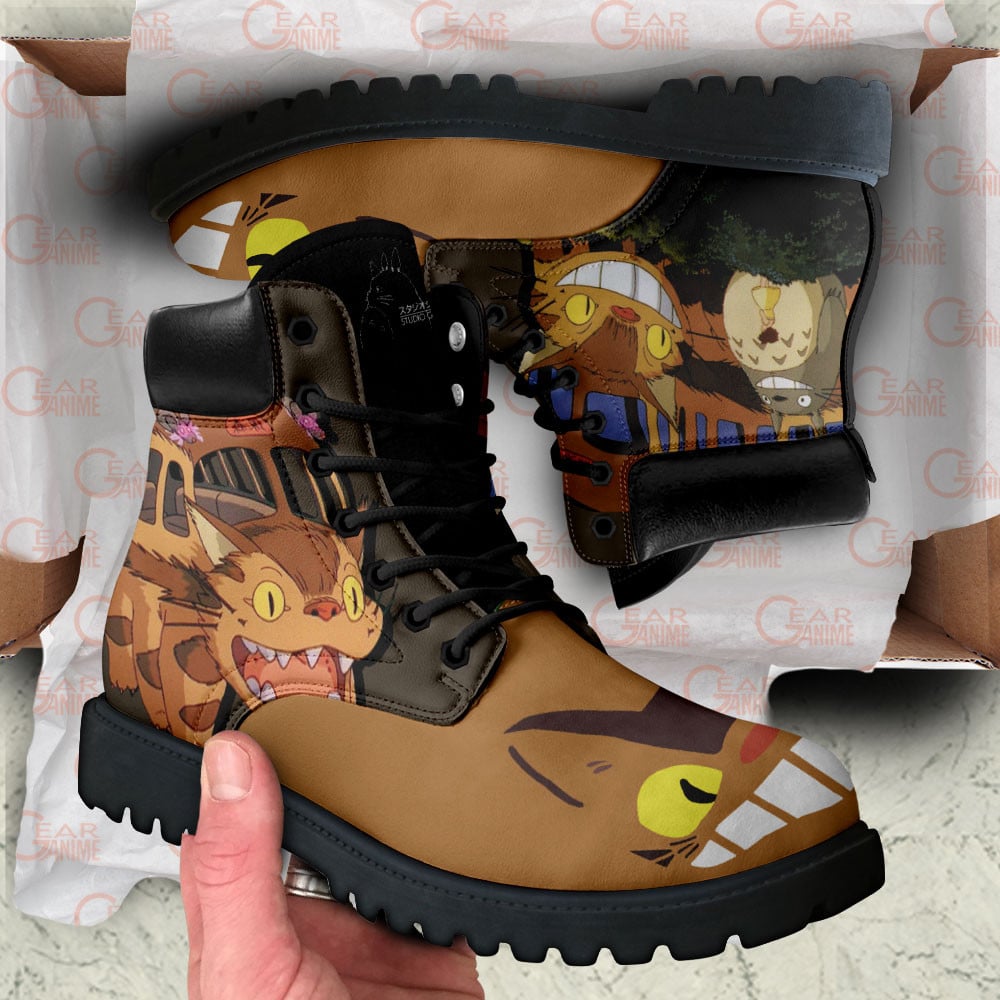 Catbus My Neighbor Totoro Boots Anime Custom Shoes