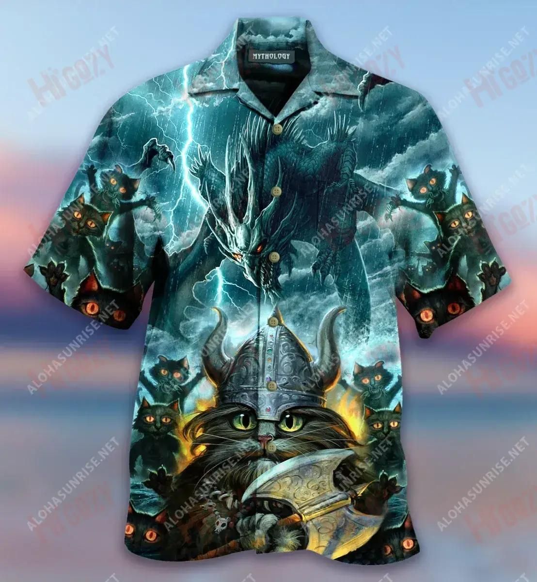 Cats See You In Valhalla Hawaiian Shirt Summer Vintage Hawaiian Shirts Funny Hawaiian Shirts