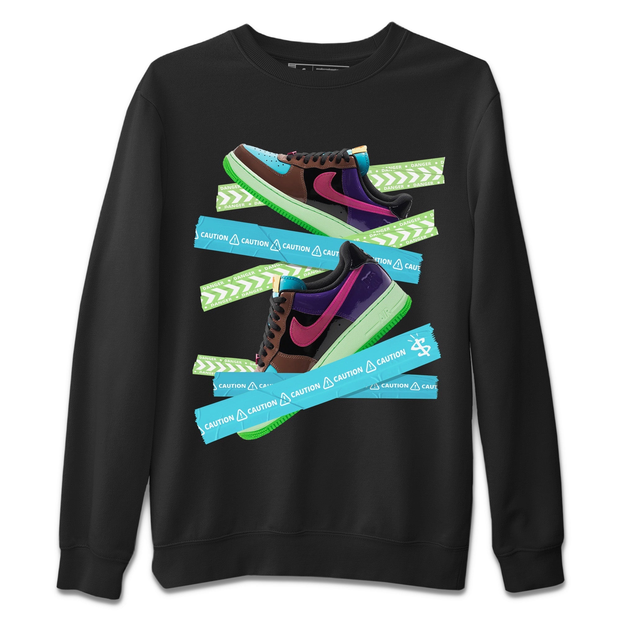 Caution Tape Unisex Sweater – Air Force 1 Undefeated Fauna Brown, Sneakers Matching Sweater