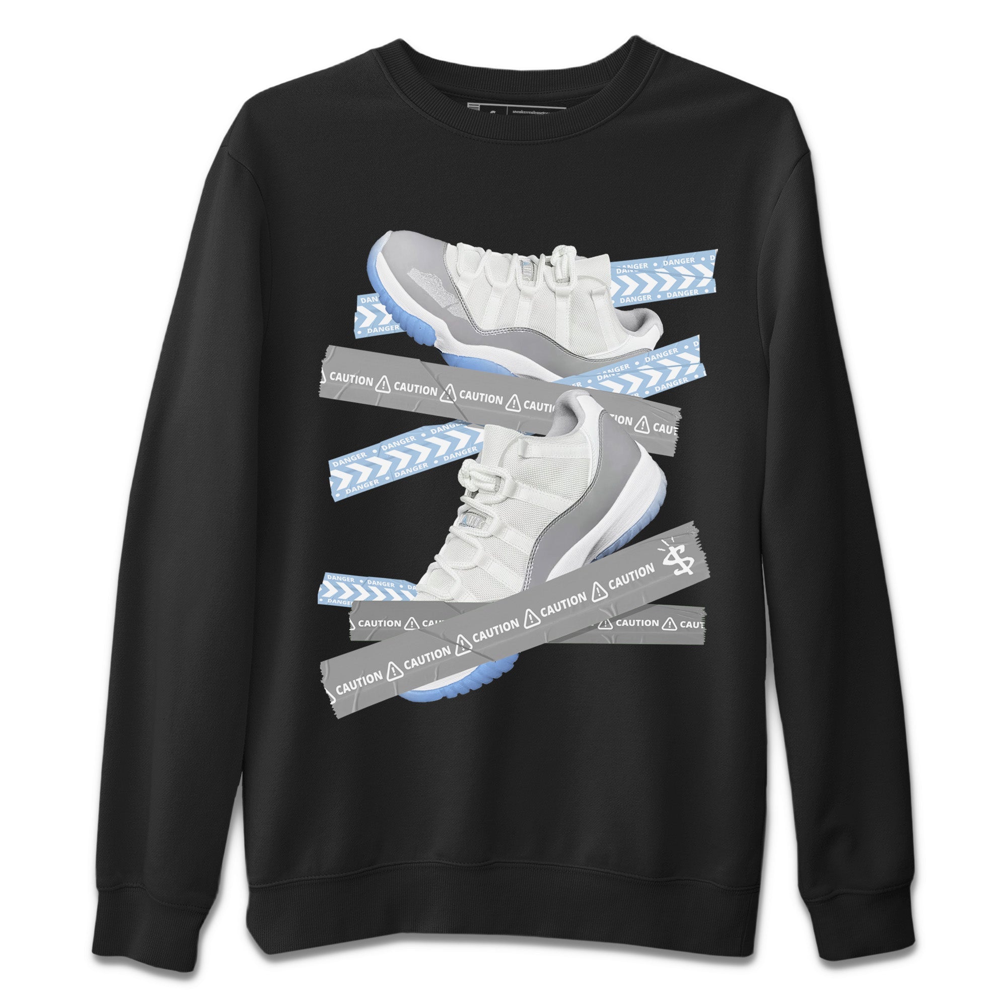 Caution Tape Unisex Sweater – Air Jordan 11 White Cement, Sneakers Matching Sweater
