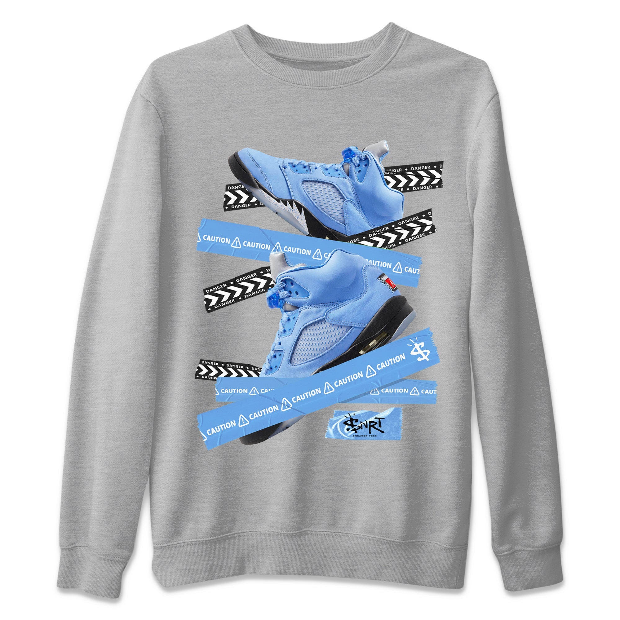 Caution Tape Unisex Sweater – Air Jordan 5 UNC, Sneakers Matching Sweater