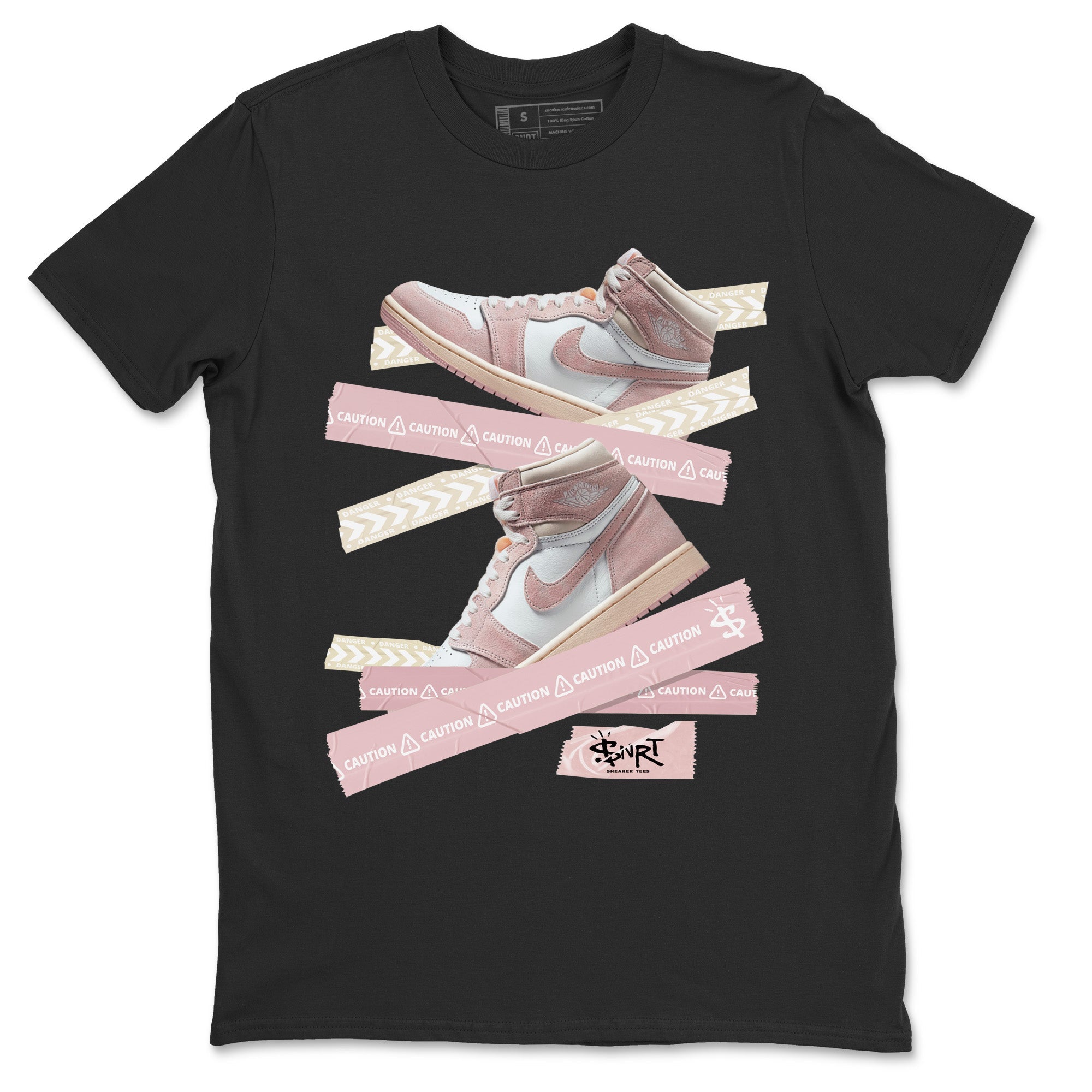 Caution Tape Unisex Tshirt – Air Jordan 1 Washed Pink