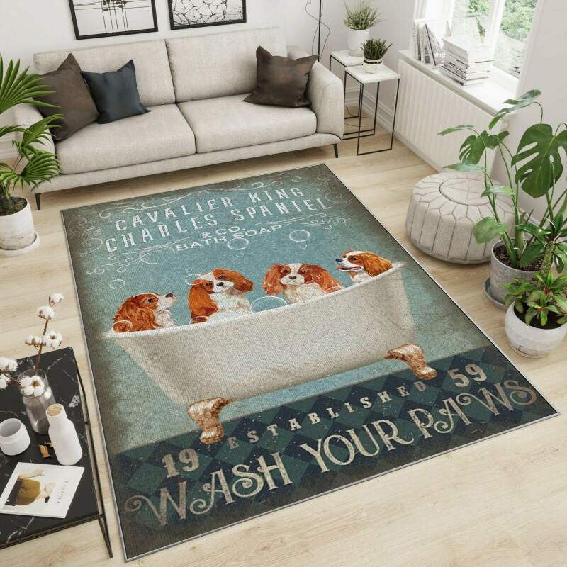 Cavalier King Charles Spaniel Area Rectangle Rug