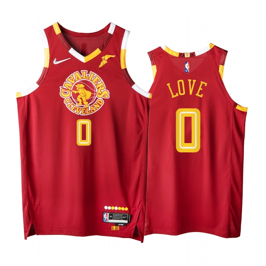 Cavaliers #0 Kevin Love Red Jersey NBA 75th City Edition 2021-22