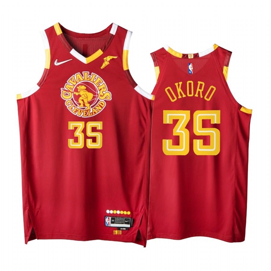 Cavaliers #35 Isaac Okoro Red Jersey NBA 75th City Edition 2021-22