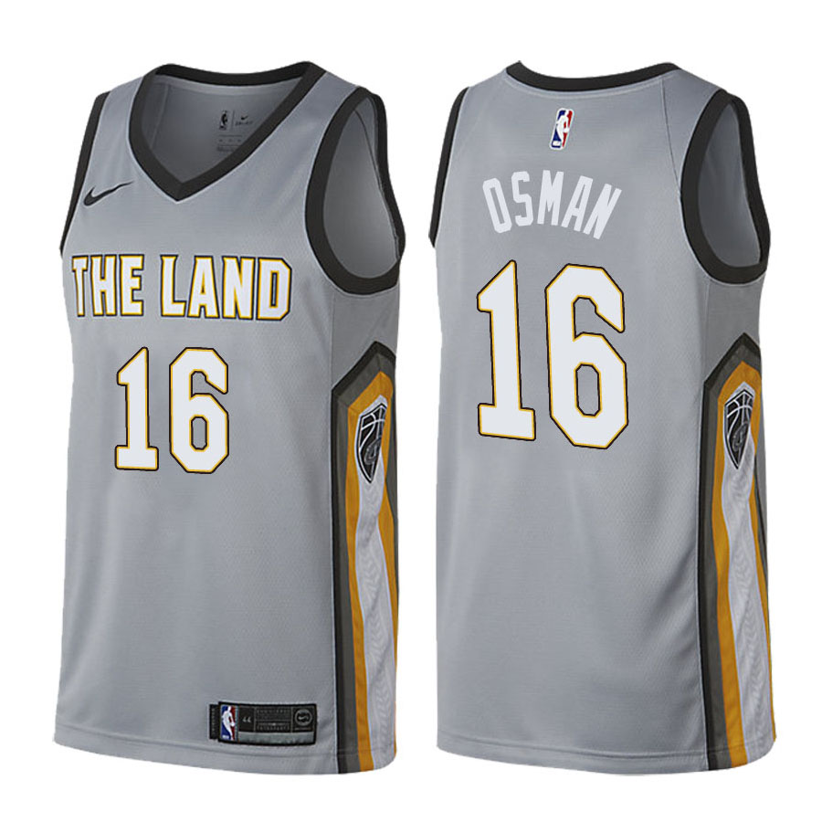 Cavaliers Male Cedi Osman #16 City Edition Gray Jersey
