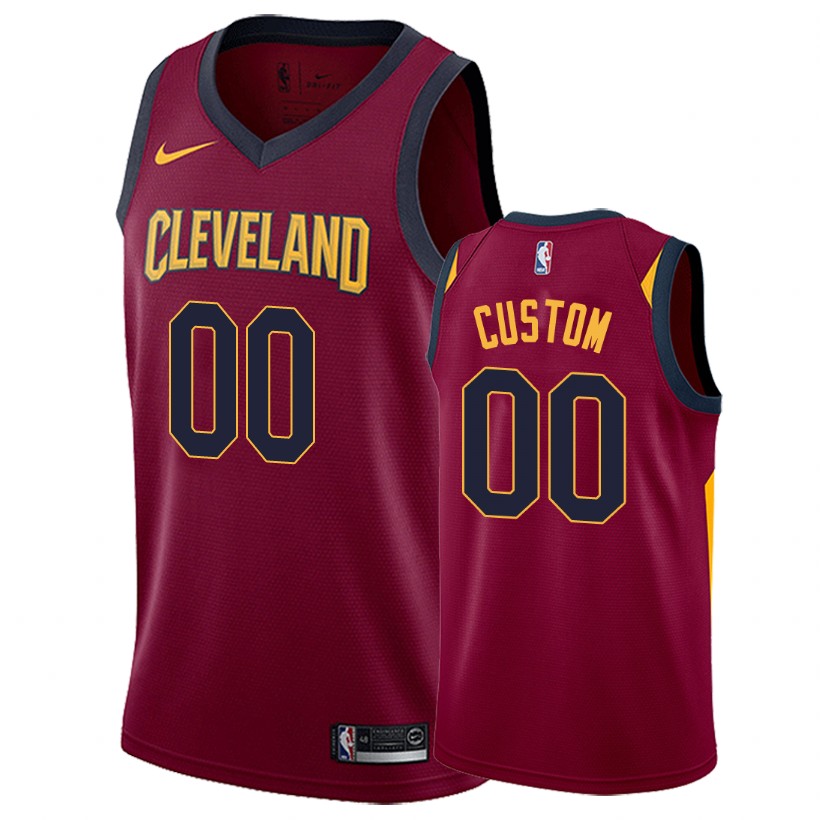 Cavaliers Male Custom #00 Icon Maroon Jersey