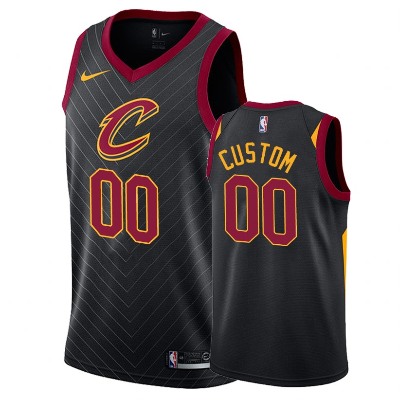 Cavaliers Male Custom #00 Statement Black Jersey