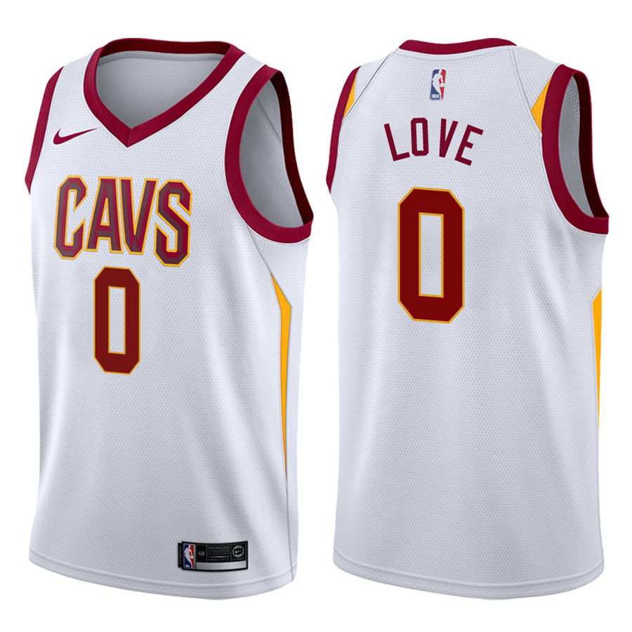 Cavaliers Male Kevin Love #0 2017-18 Association White Jersey