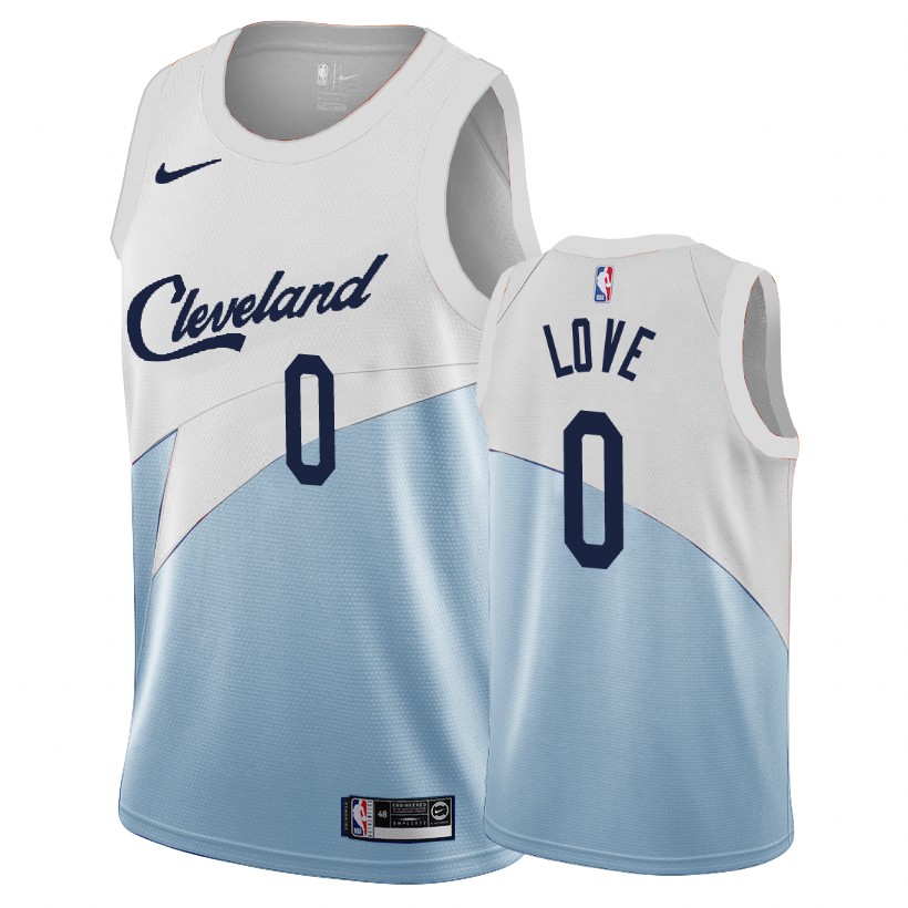 Cavaliers Male Kevin Love #0 2018-19 Earned Edition White-Blue Jersey
