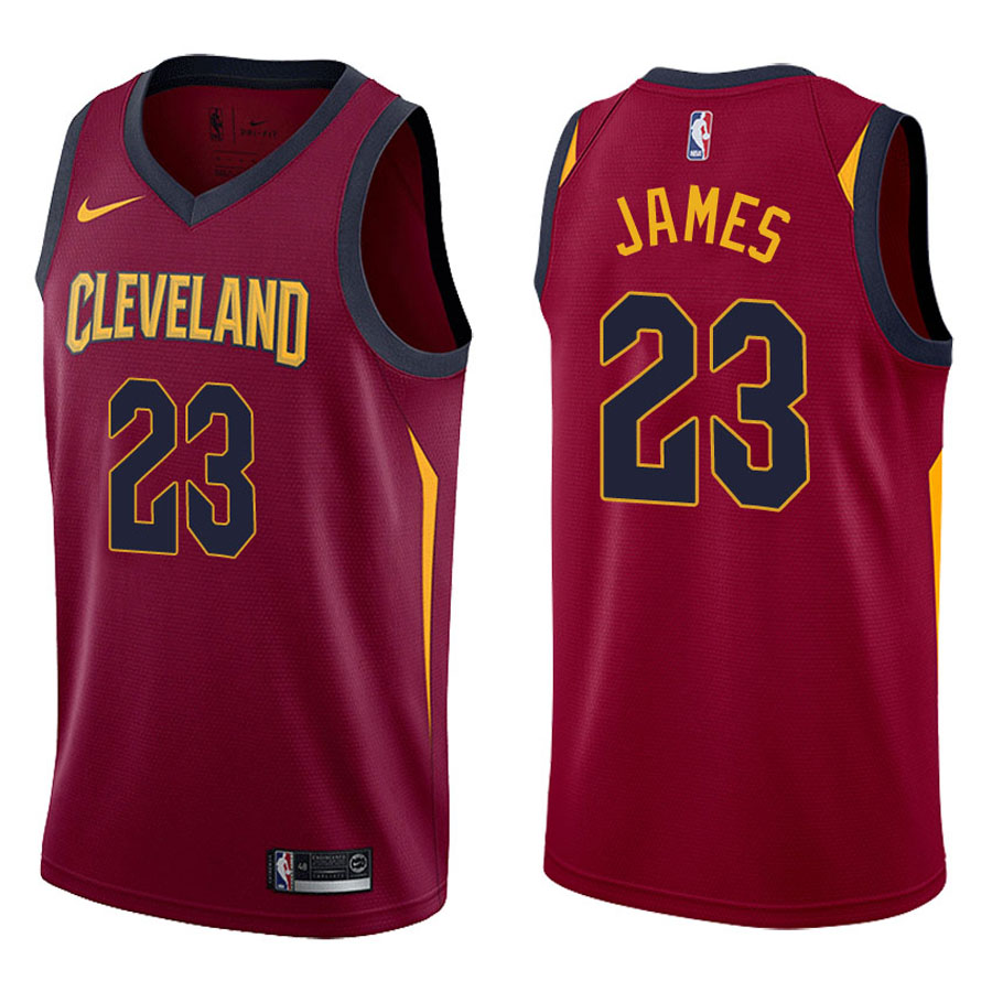 Cavaliers Male LeBron James #23 2017-18 Icon Maroon Jersey