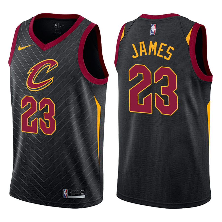 Cavaliers Male LeBron James #23 2017-18 Statement Black Jersey