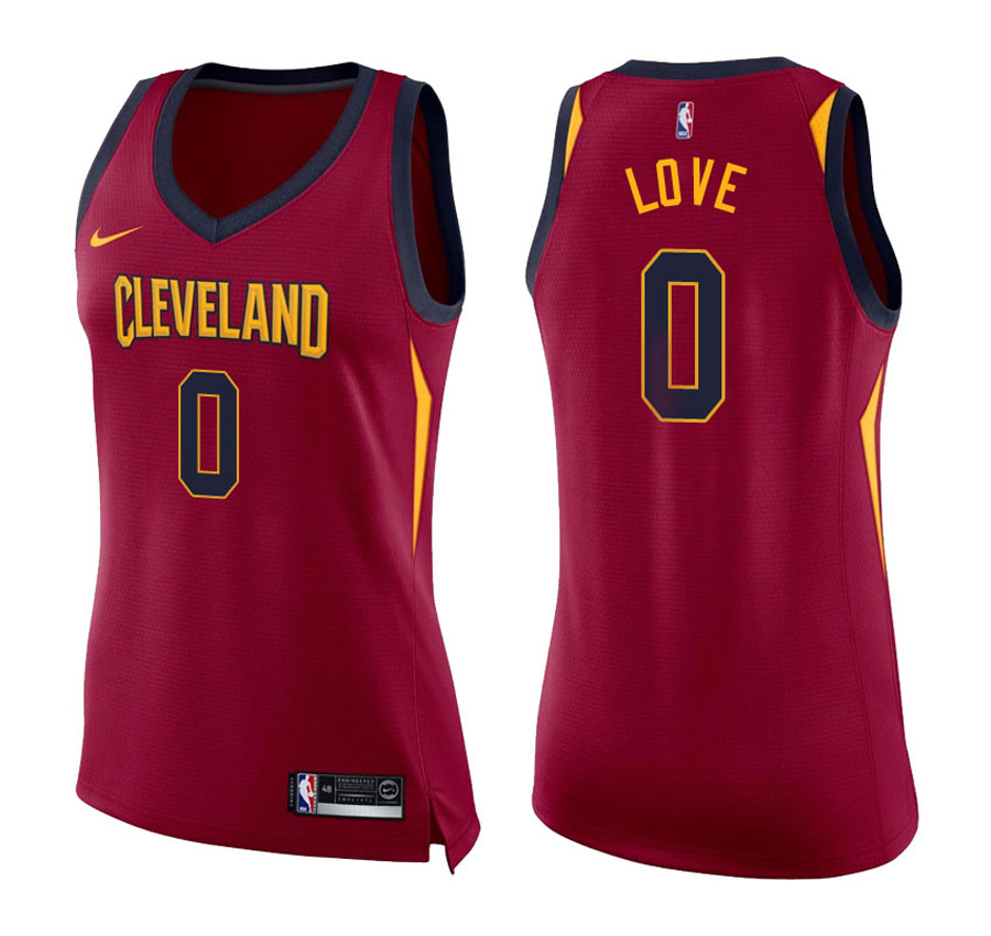 Cavaliers Women Kevin Love #0 2017-18 Icon Maroon Jersey