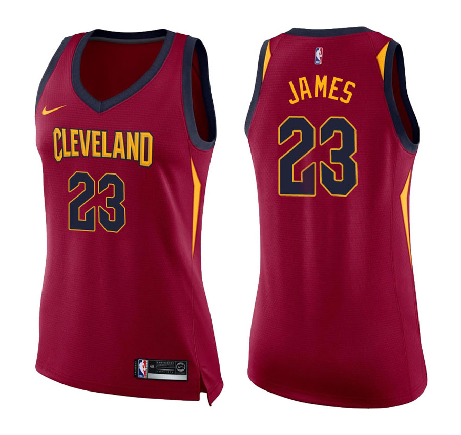 Cavaliers Women LeBron James #23 2017-18 Icon Maroon Jersey