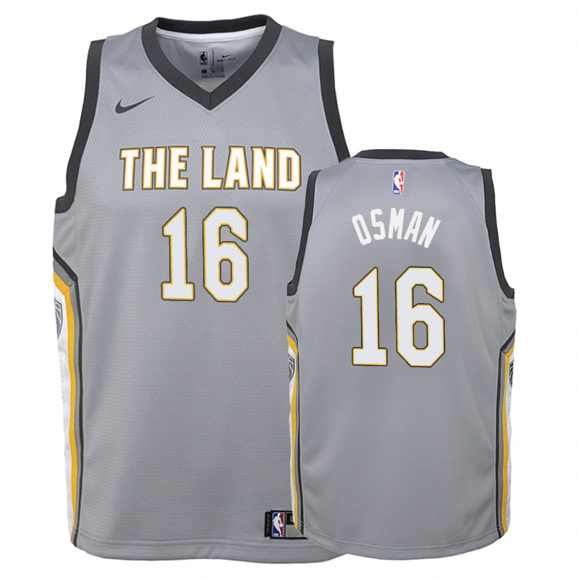 Cavaliers Youth Cedi Osman #16 City Gray Jersey