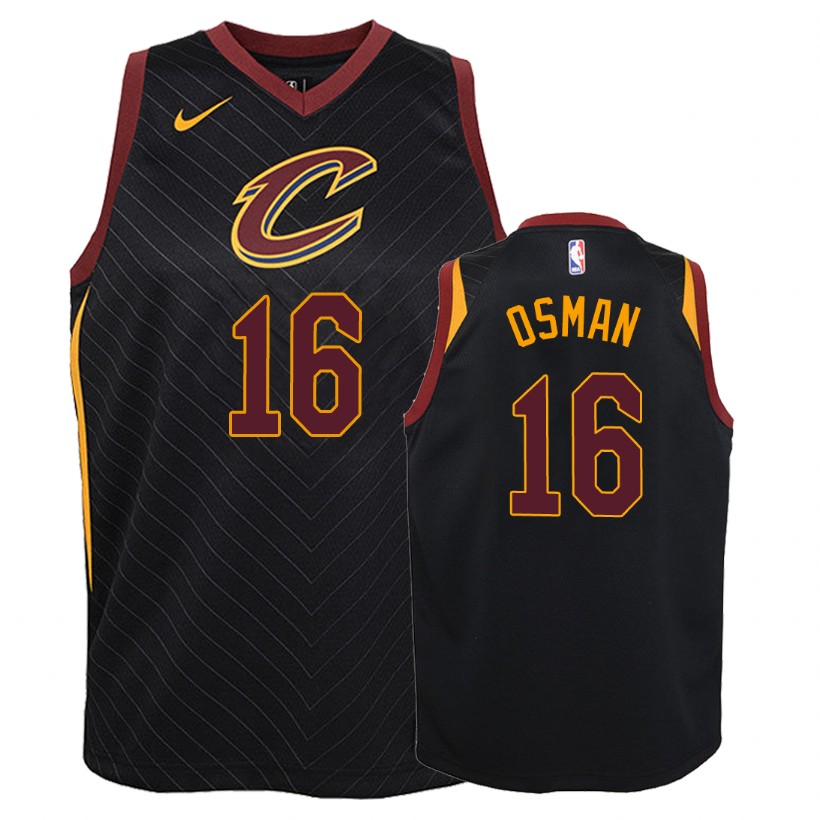 Cavaliers Youth Cedi Osman #16 Statement Black Jersey