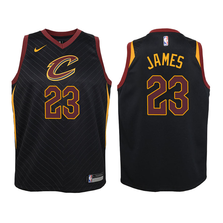 Cavaliers Youth LeBron James #23 Statement Black Jersey