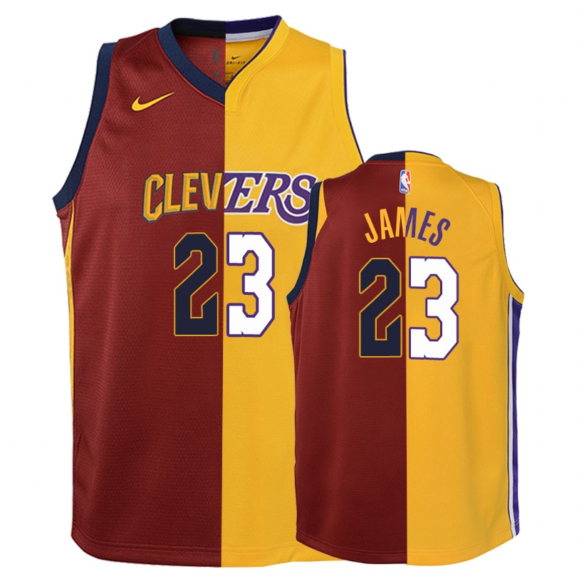 Cavaliers Youth's LeBron James #23 Split Maroon Jersey