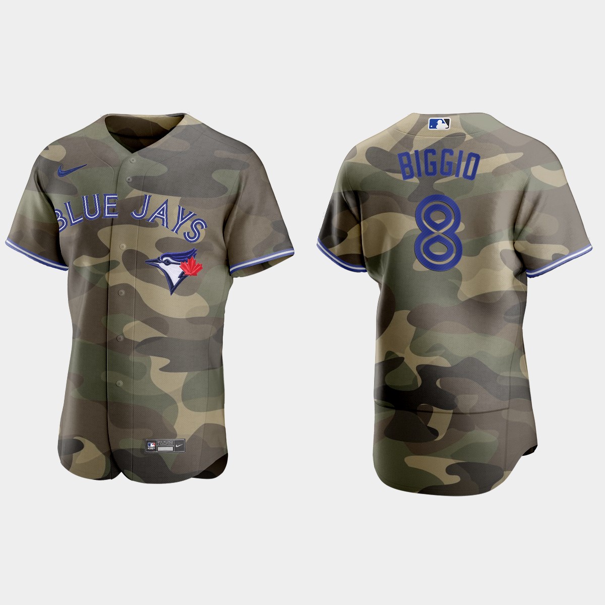 Cavan Biggio Toronto Blue Jays 2021 National Armed Forces Day Jersey - Camo