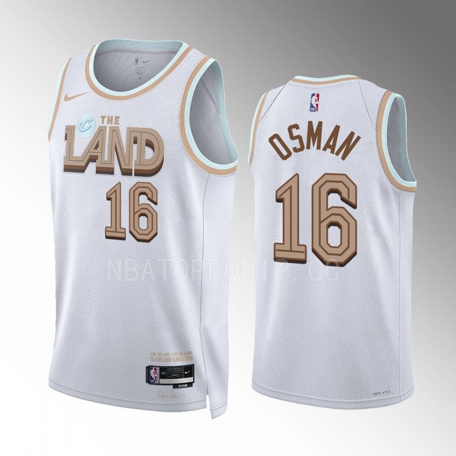 Cedi Osman 16 2022-23 Cleveland Cavaliers White City Edition Stitched Jersey Swingman