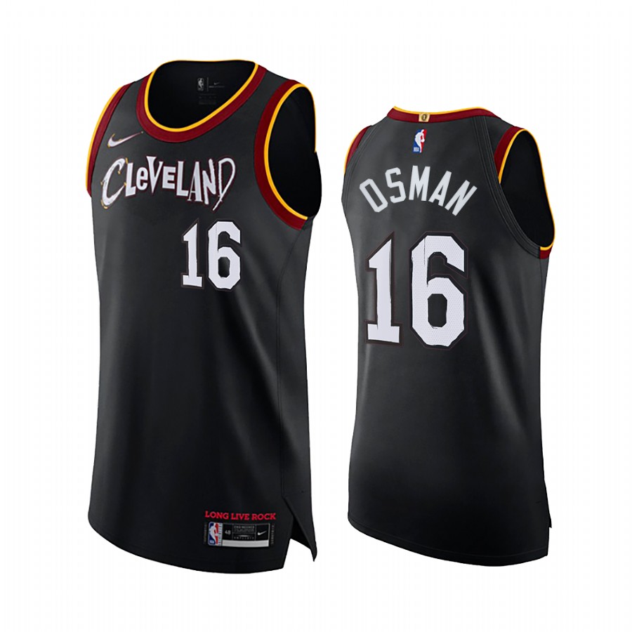 Cedi Osman Cleveland Cavaliers Black 2021 City Jersey Long Live Rock