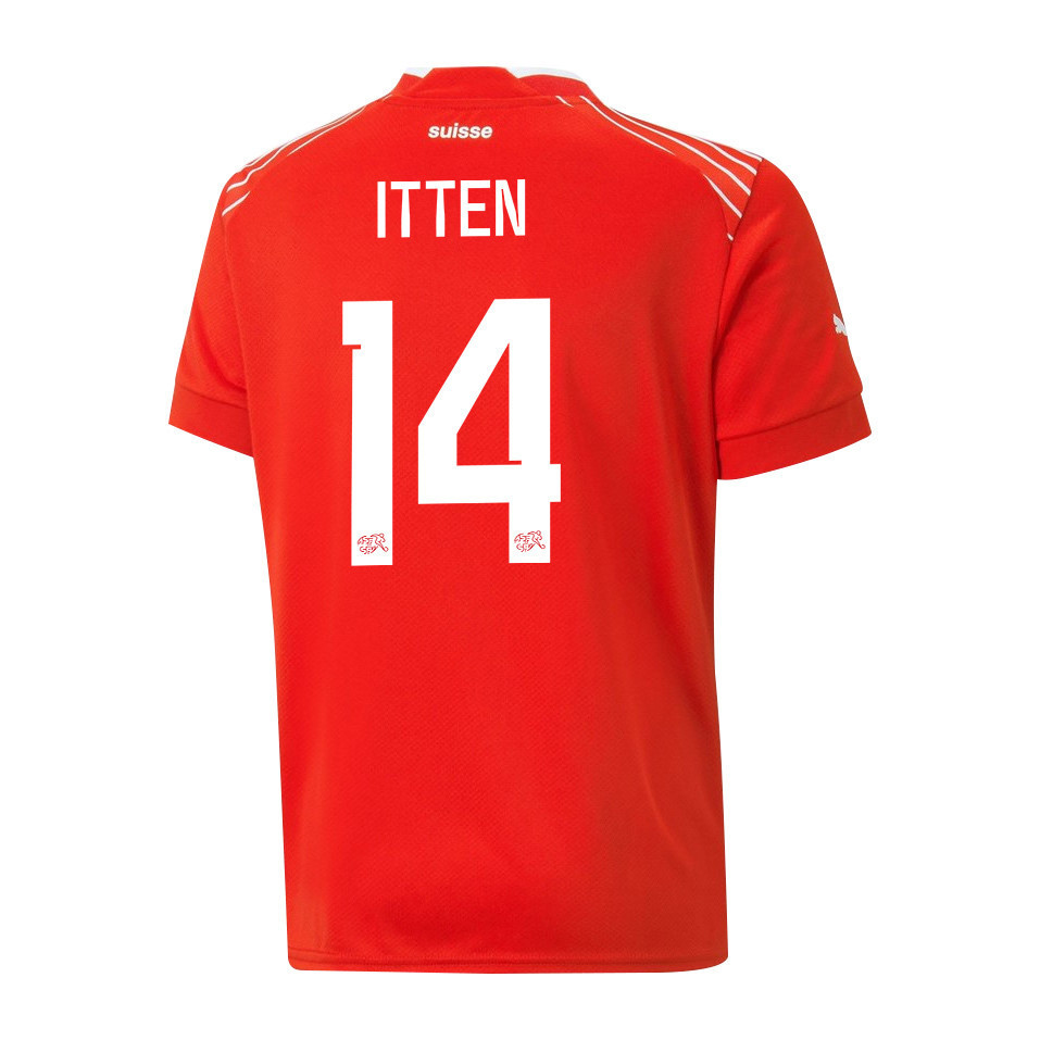 Cedric Itten 14 Switzerland National Team FIFA World Cup Qatar 2022 Patch – Home Men Soccer Jersey